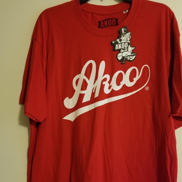 red and black akoo shirt